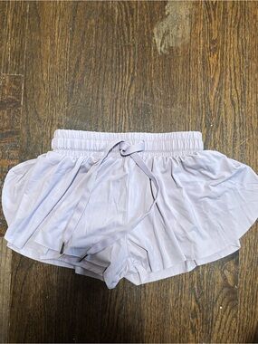 LIBERTY PRO, Light Lavender Youth Athletic Ruffle Shorts, YXS